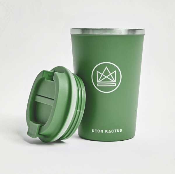 Stainless steel Coffee Cup / Ποτήρι Θερμός - Happy Camper Green 380 ml