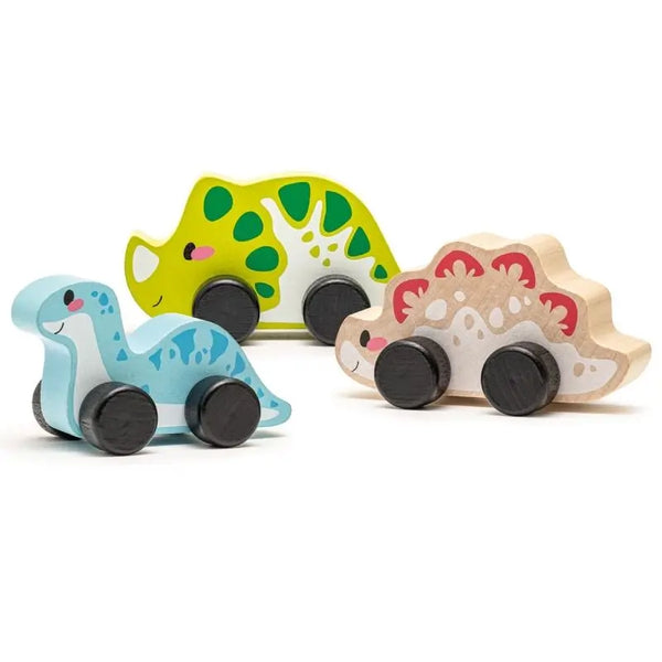 Toy Set 3 Small Cars wooden Dino / Σετ παιχνιδιών 3 μικρών αυτοκινήτων Ξύλινο Dino - Cubika®