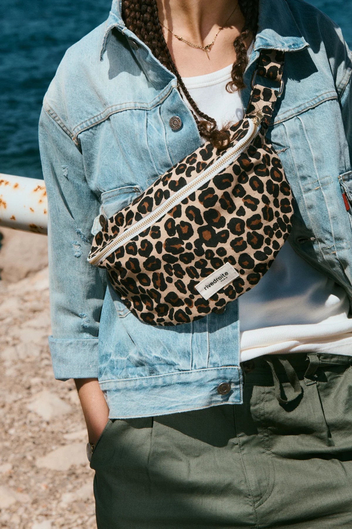 Custine THE WAIST BAG / Τσάντα Μπανάνα - Recycled cotton Leopard Beige Sand