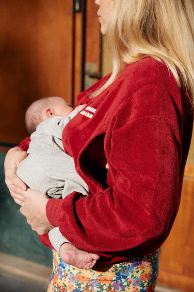 Mom Red SWEATSHIRT - Breastfeeding - Nursing sweatshirt / Φούτερ θηλασμού