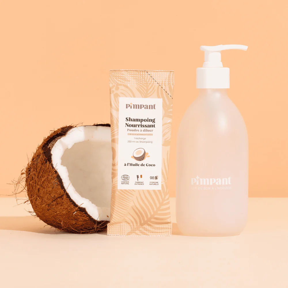 Nourishing Coconut Shampoo Kit (Glass Bottle + Refill) / Θρεπτικό κιτ σαμπουάν καρύδας (γυάλινο μπουκάλι + Ανταλλακτικό)