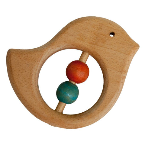 Wooden Teether Rattle Bird - Ξύλινή Μασητική Κουδουνίστρα / Πουλι