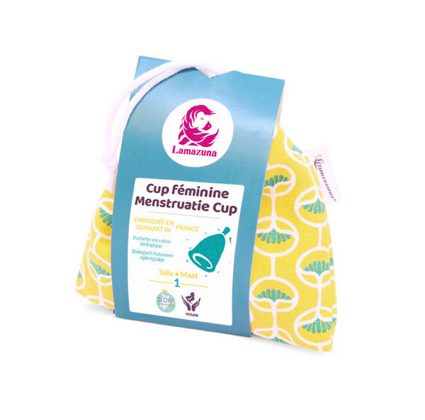 Menstrual cup Size 1 & 2 - Green or Pink pouch / Κύπελλο περιόδου - Κίτρινη η Ροζ θήκη