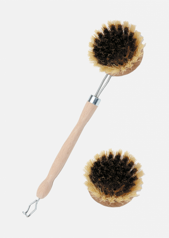 Refillable brass/fiber dish brush -  επαναφορτιζόμενη βούρτσα πιάτων από ορείχαλκο/ίνες